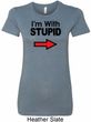 I'm With Stupid Black Print Ladies Longer Length Shirt