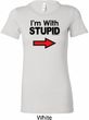 I'm With Stupid Black Print Ladies Longer Length Shirt