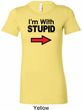 I'm With Stupid Black Print Ladies Longer Length Shirt