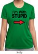 I'm With Stupid Black Print Ladies Moisture Wicking Shirt