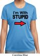 I'm With Stupid Black Print Ladies Moisture Wicking Shirt