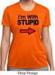 I'm With Stupid Black Print Ladies Moisture Wicking Shirt
