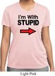 I'm With Stupid Black Print Ladies Moisture Wicking Shirt