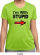 I'm With Stupid Black Print Ladies Moisture Wicking Shirt