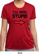 I'm With Stupid Black Print Ladies Moisture Wicking Shirt