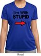 I'm With Stupid Black Print Ladies Moisture Wicking Shirt