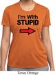 I'm With Stupid Black Print Ladies Moisture Wicking Shirt