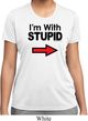 I'm With Stupid Black Print Ladies Moisture Wicking Shirt