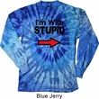 I'm With Stupid Black Print Long Sleeve Tie Dye Shirt