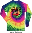 I'm With Stupid Black Print Long Sleeve Tie Dye Shirt