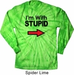 I'm With Stupid Black Print Long Sleeve Tie Dye Shirt