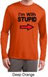 I'm With Stupid Black Print Mens Dry Wicking Long Sleeve Shirt