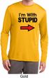 I'm With Stupid Black Print Mens Dry Wicking Long Sleeve Shirt