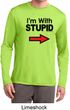 I'm With Stupid Black Print Mens Dry Wicking Long Sleeve Shirt