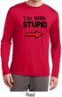 I'm With Stupid Black Print Mens Dry Wicking Long Sleeve Shirt