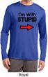 I'm With Stupid Black Print Mens Dry Wicking Long Sleeve Shirt