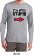 I'm With Stupid Black Print Mens Dry Wicking Long Sleeve Shirt