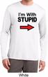 I'm With Stupid Black Print Mens Dry Wicking Long Sleeve Shirt