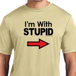 I'm With Stupid Black Print Mens Moisture Wicking Shirt I'm With Stupid Black Print Mens Moisture Wicking Shirt