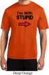 I'm With Stupid Black Print Mens Moisture Wicking Shirt