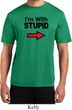 I'm With Stupid Black Print Mens Moisture Wicking Shirt