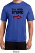 I'm With Stupid Black Print Mens Moisture Wicking Shirt