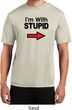 I'm With Stupid Black Print Mens Moisture Wicking Shirt