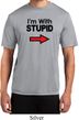 I'm With Stupid Black Print Mens Moisture Wicking Shirt