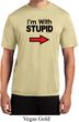I'm With Stupid Black Print Mens Moisture Wicking Shirt