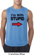 I'm With Stupid Black Print Mens Sleeveless Shirt