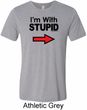 I'm With Stupid Black Print Mens Tri Blend Crewneck Shirt