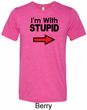 I'm With Stupid Black Print Mens Tri Blend Crewneck Shirt