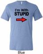 I'm With Stupid Black Print Mens Tri Blend Crewneck Shirt