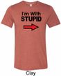 I'm With Stupid Black Print Mens Tri Blend Crewneck Shirt
