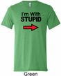 I'm With Stupid Black Print Mens Tri Blend Crewneck Shirt