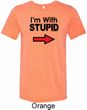 I'm With Stupid Black Print Mens Tri Blend Crewneck Shirt