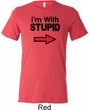 I'm With Stupid Black Print Mens Tri Blend Crewneck Shirt