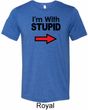 I'm With Stupid Black Print Mens Tri Blend Crewneck Shirt