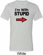 I'm With Stupid Black Print Mens Tri Blend Crewneck Shirt