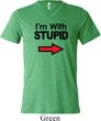 I'm With Stupid Black Print Mens Tri Blend V-neck Shirt