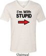 I'm With Stupid Black Print Mens Tri Blend V-neck Shirt