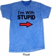 I'm With Stupid Black Print Mineral Tie Dye Shirt