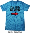 I'm With Stupid Black Print Spider Tie Dye Shirt