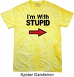 I'm With Stupid Black Print Spider Tie Dye Shirt