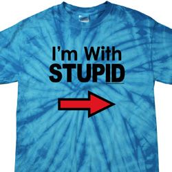 I'm With Stupid Black Print Spider Tie Dye Shirt I'm With Stupid Black Print Spider Tie Dye Shirt