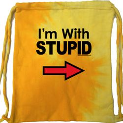 I'm With Stupid Black Print Tie Dye Bag I'm With Stupid Black Print Tie Dye Bag