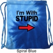 I'm With Stupid Black Print Tie Dye Bag