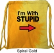 I'm With Stupid Black Print Tie Dye Bag