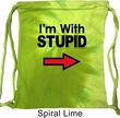I'm With Stupid Black Print Tie Dye Bag