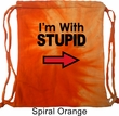 I'm With Stupid Black Print Tie Dye Bag